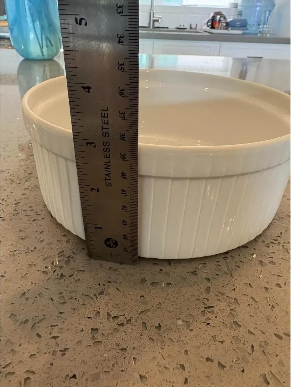 Pillivuyt France White Porcelain Ribbed Soufflé Dish - 7.5